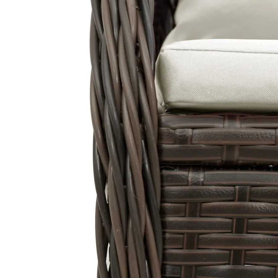 Ensemble à manger de jardin et coussins 7 pcs marron rotin - 6