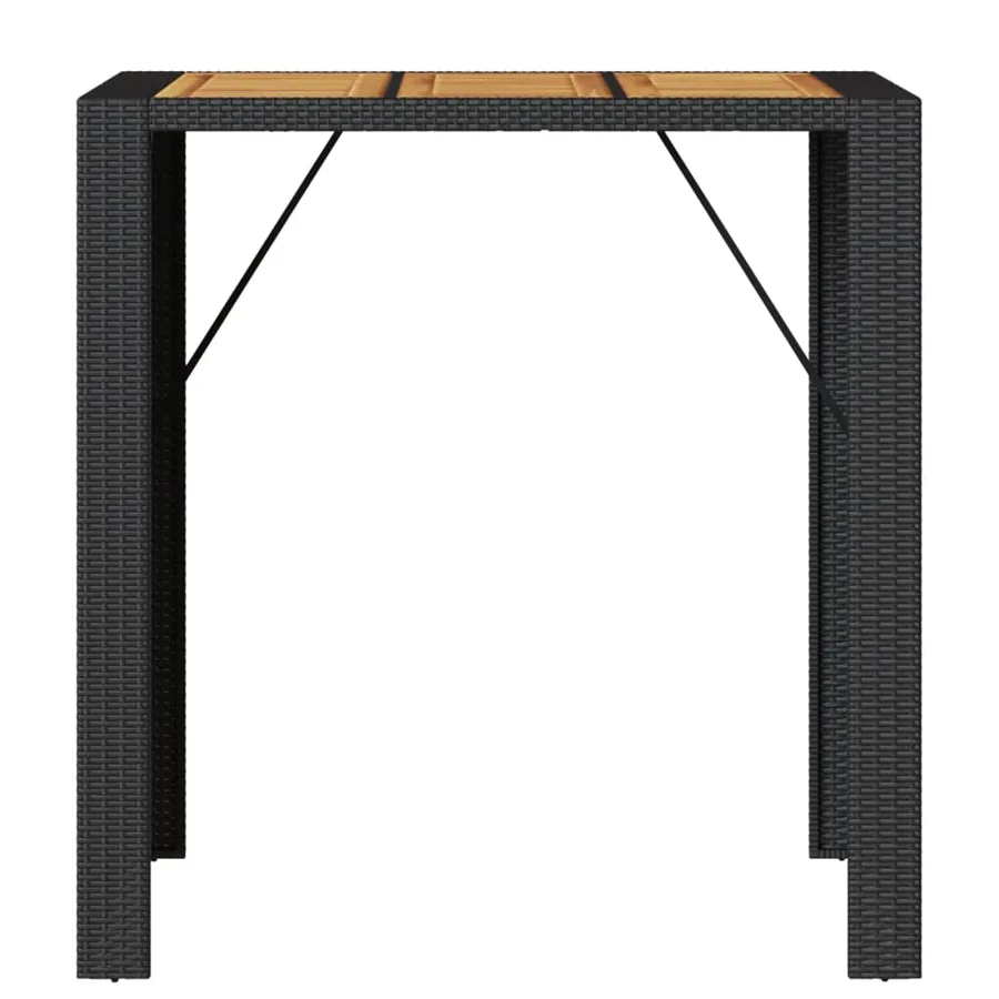 Table de bar de jardin et dessus en bois acacia résine tressée - 5