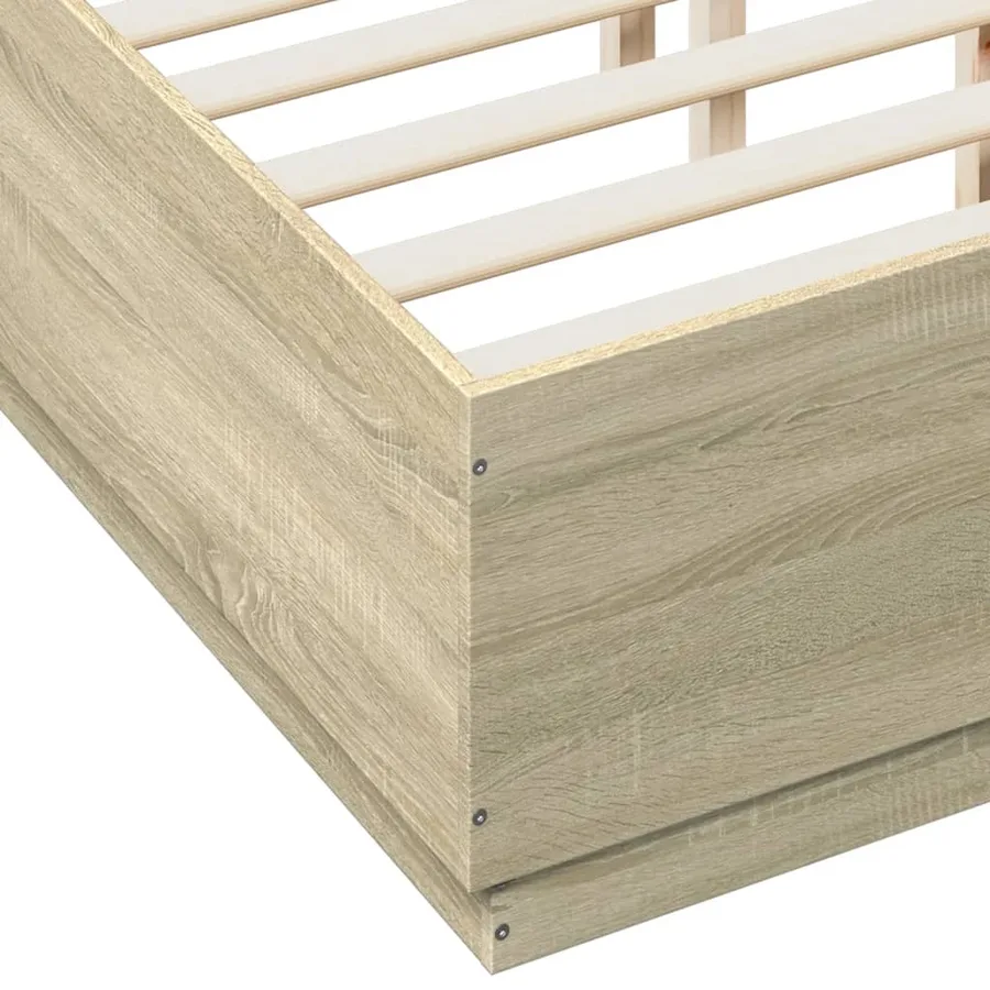 Cadre de lit sans matelas chêne sonoma 120x190 cm - 7