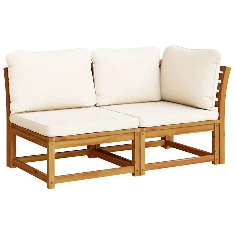 Salon de jardin avec coussins 9 pcs bois massif d'acacia - 4