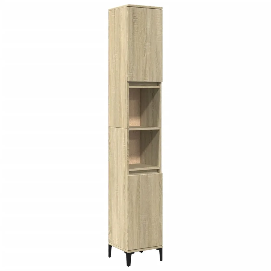 Armoire salle de bain chêne sonoma 30x30x190 cm - 2