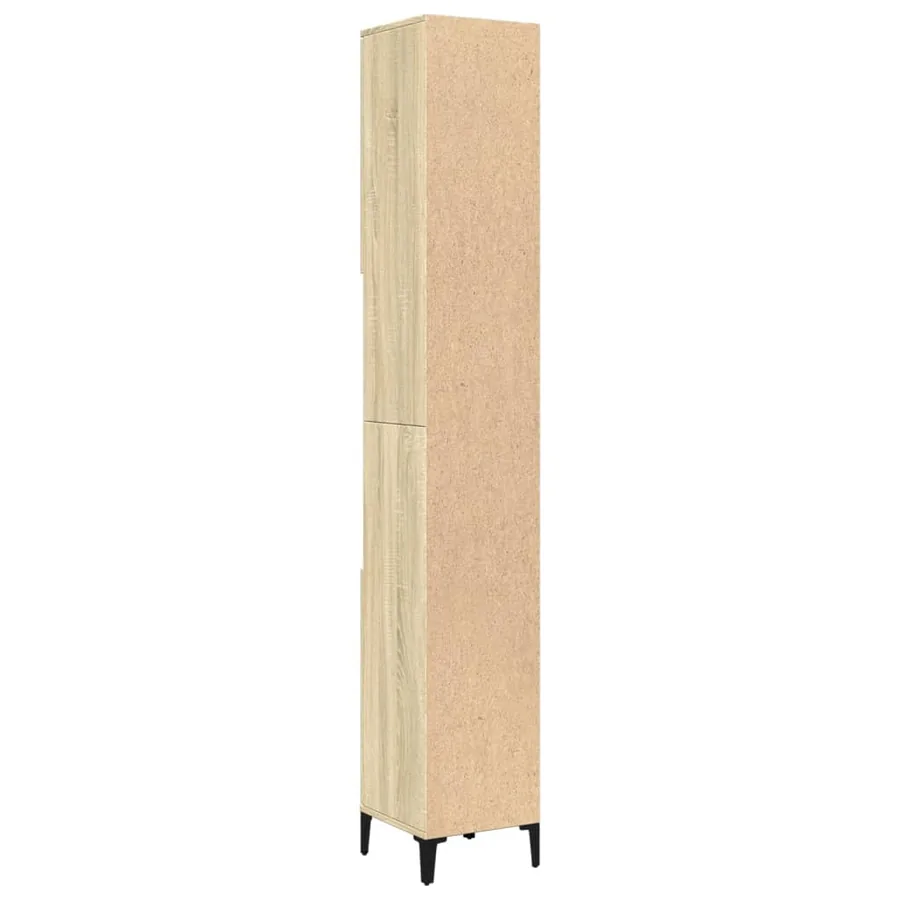 Armoire salle de bain chêne sonoma 30x30x190 cm - 5