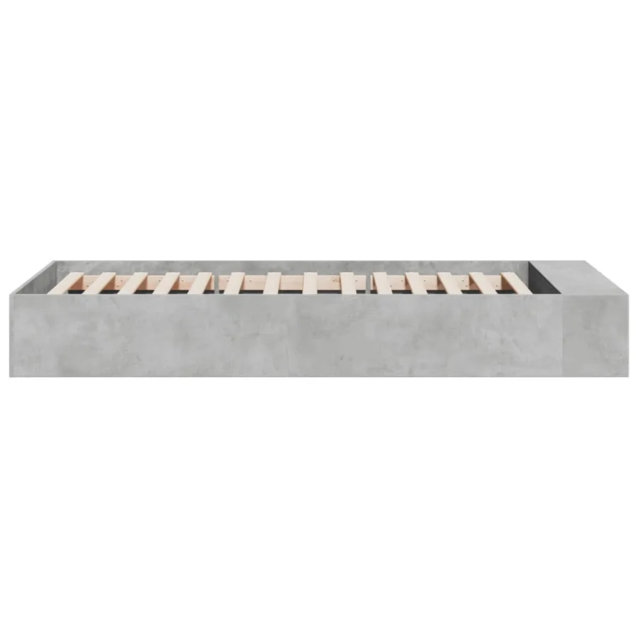 Cadre de lit sans matelas gris béton 100x200 cm - 5