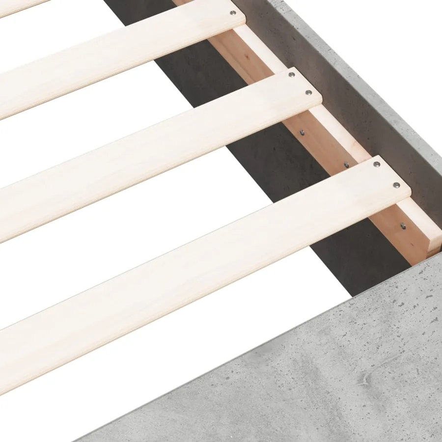 Cadre de lit sans matelas gris béton 100x200 cm - 8