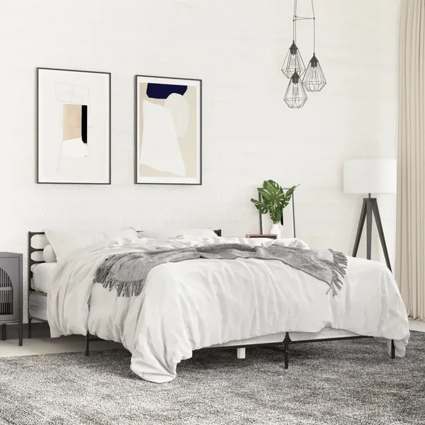 Cadre de lit sans matelas sonoma gris 120x190 cm