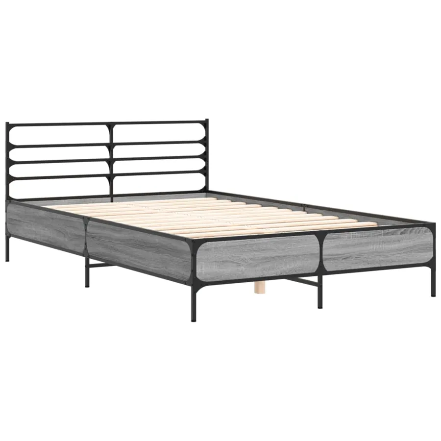 Cadre de lit sans matelas sonoma gris 120x190 cm - 3