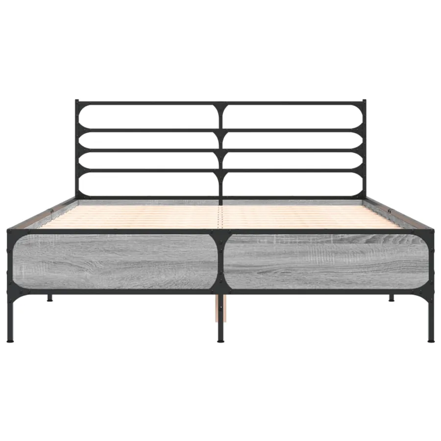 Cadre de lit sans matelas sonoma gris 120x190 cm - 4