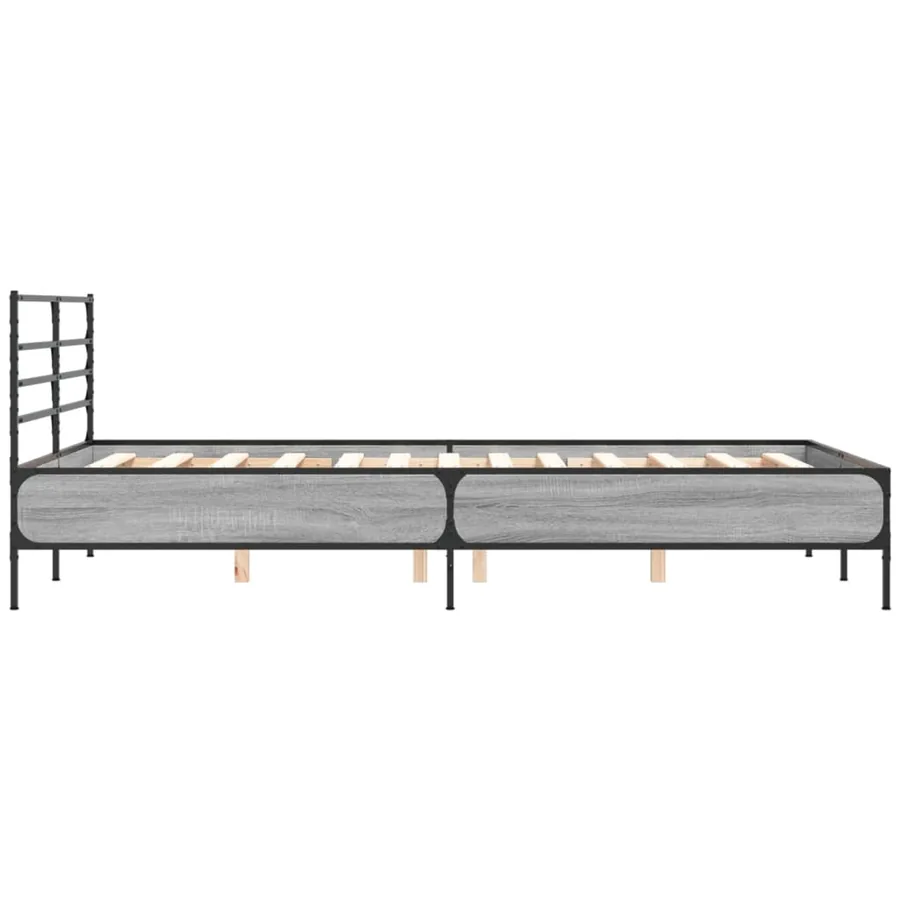 Cadre de lit sans matelas sonoma gris 120x190 cm - 5
