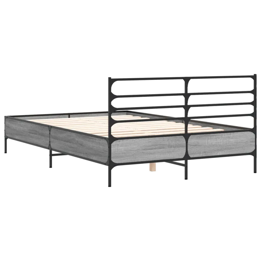 Cadre de lit sans matelas sonoma gris 120x190 cm - 6