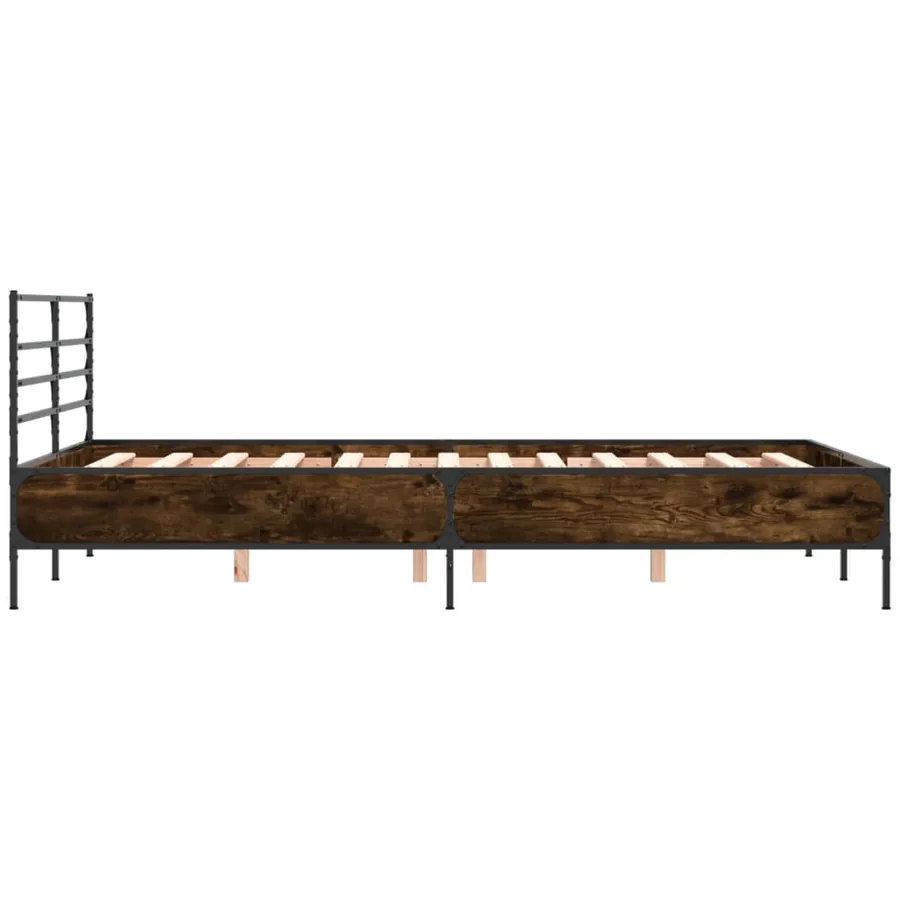 Cadre de lit sans matelas chêne fumé 120x200 cm - 5