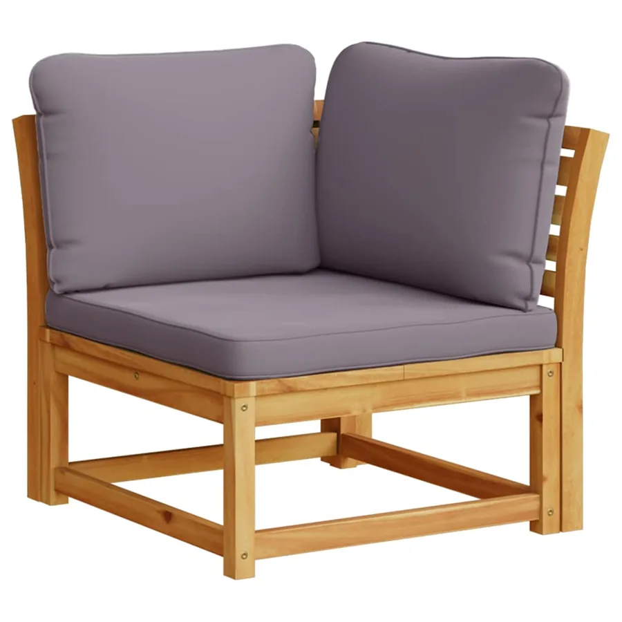 Salon de jardin 3 pcs avec coussins bois massif d'acacia - 5