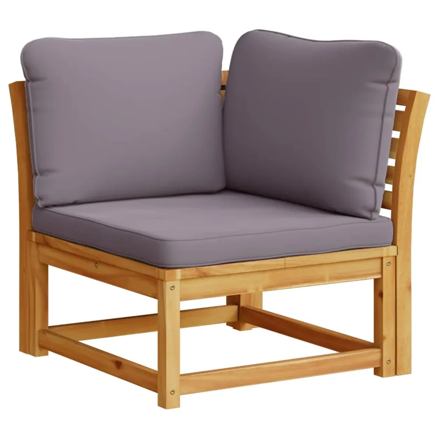 Salon de jardin avec coussins 5 pcs Bois d'acacia solide - 3