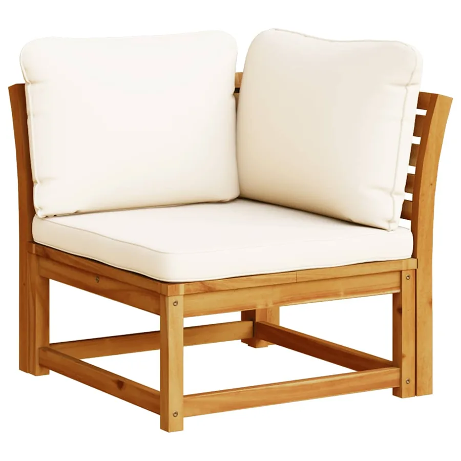 Salon de jardin 6 pcs avec coussins bois d'acacia solide - 3