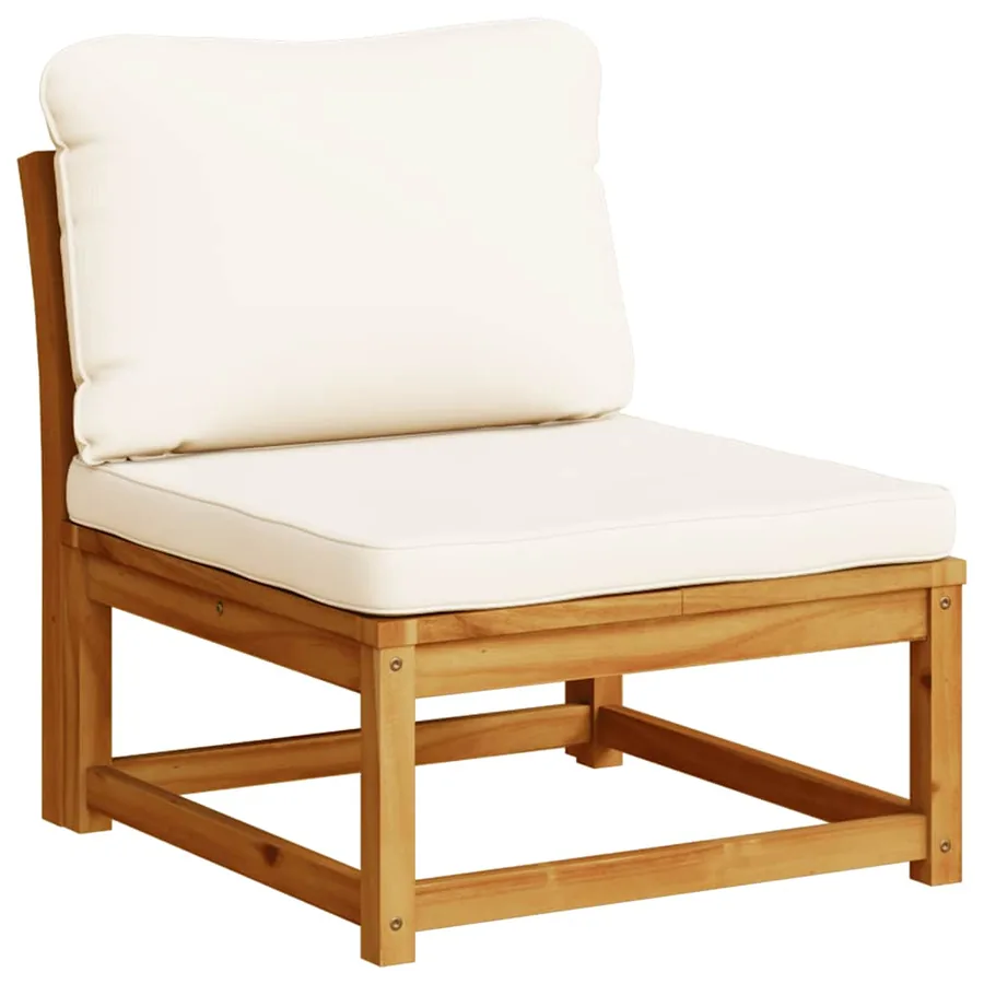 Salon de jardin avec coussins 5 pcs Bois d'acacia solide - 3