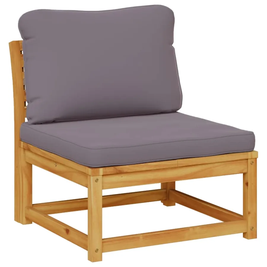 Salon de jardin avec coussins 7 pcs bois massif d'acacia - 3