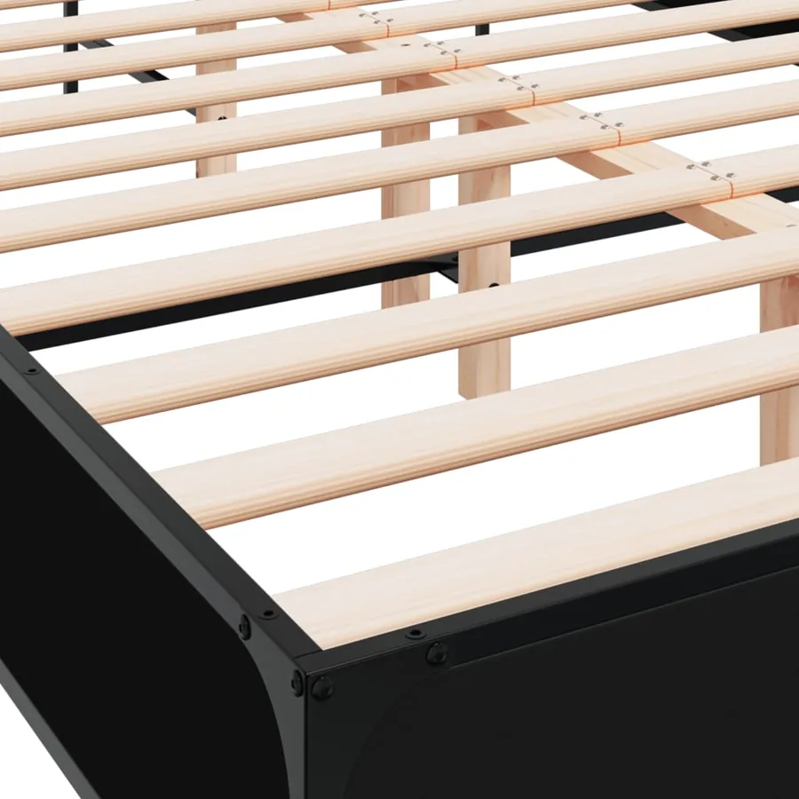 Cadre de lit sans matelas noir 135x190 cm - 7