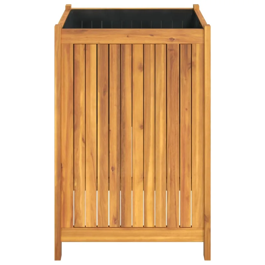 Jardinière avec doublure 50x50x75 cm bois massif d'acacia - 6