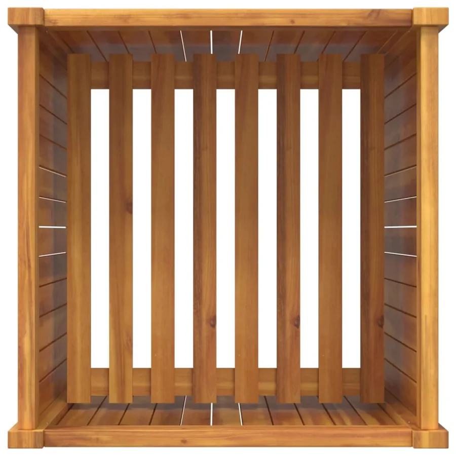 Jardinière avec doublure 50x50x75 cm bois massif d'acacia - 8