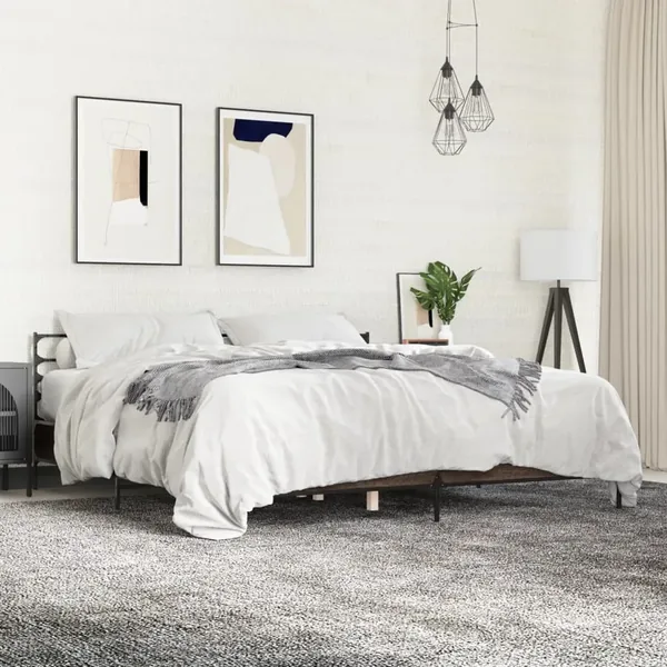 Cadre de lit sans matelas chêne marron 200x200 cm