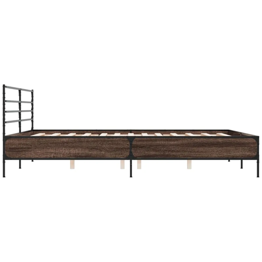Cadre de lit sans matelas chêne marron 200x200 cm - 5