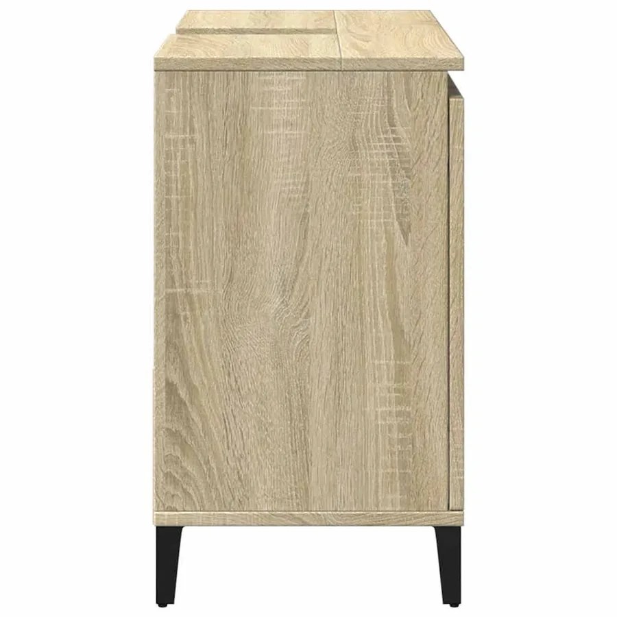 Armoire salle de bain chêne sonoma 65x33x60 cm - 5