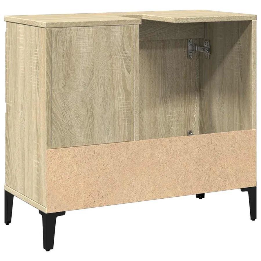 Armoire salle de bain chêne sonoma 65x33x60 cm - 6