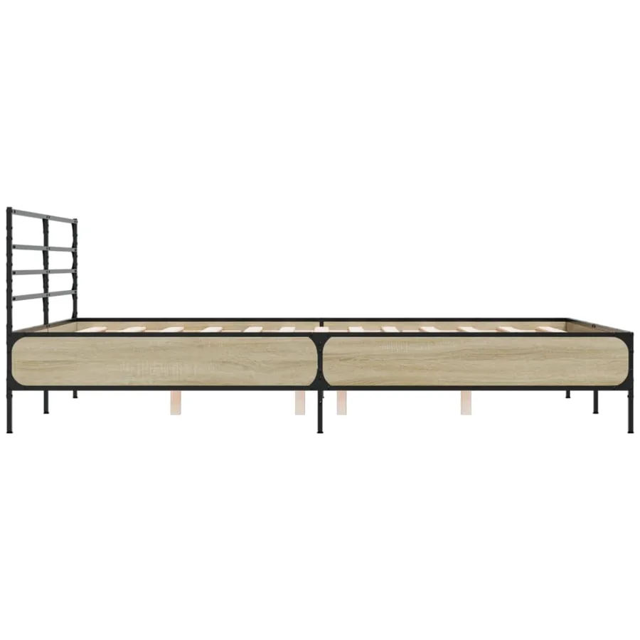 Cadre de lit sans matelas chêne sonoma 160x200 cm - 5