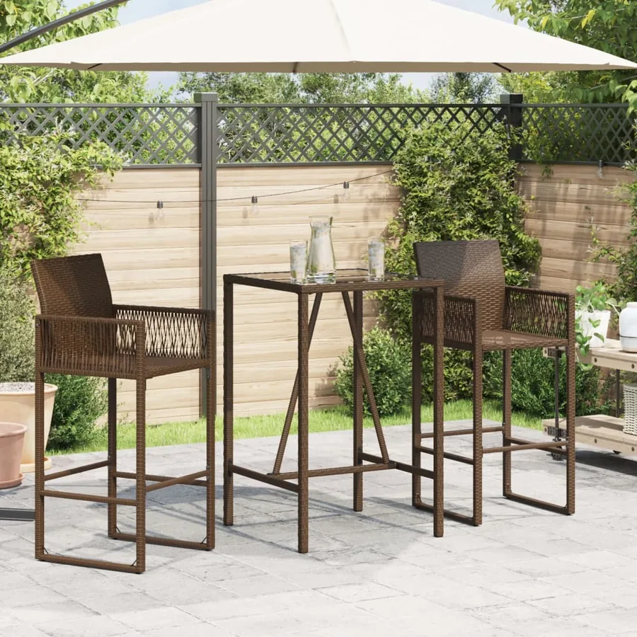Table de bar d’extérieur marron 70x70x110 cm résine tressée - 3