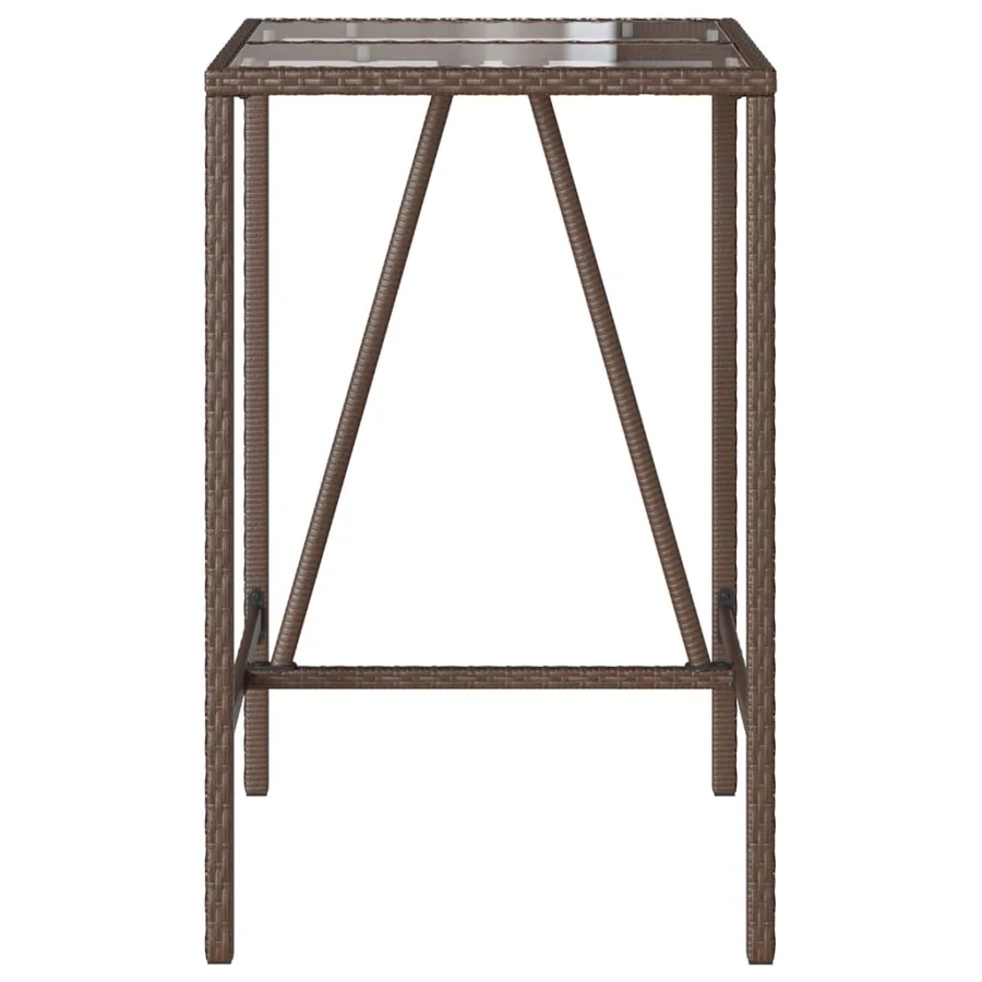 Table de bar d’extérieur marron 70x70x110 cm résine tressée - 5