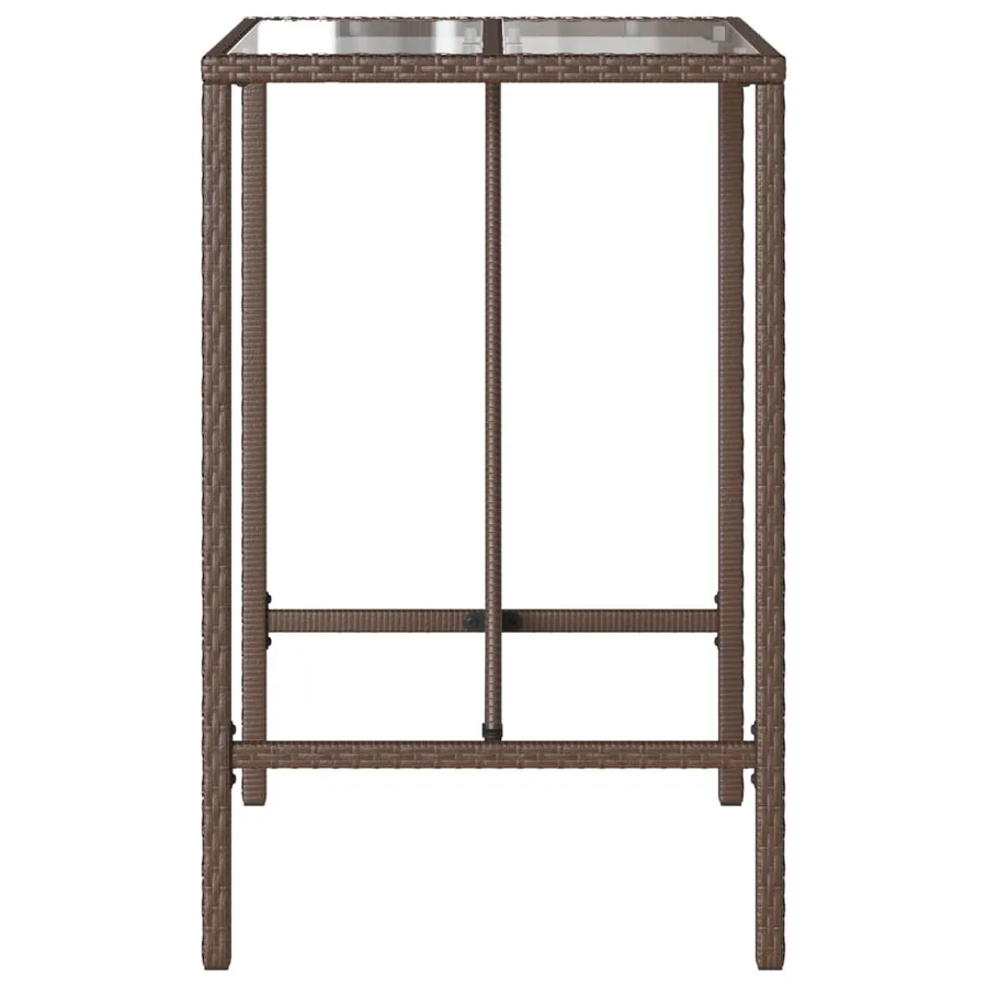 Table de bar d’extérieur marron 70x70x110 cm résine tressée - 6