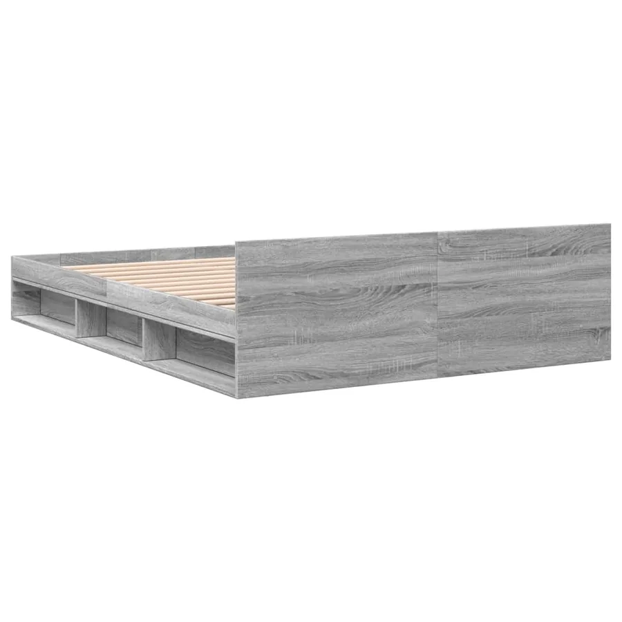Cadre de lit avec tiroirs sans matelas sonoma gris 120x200 cm - 6