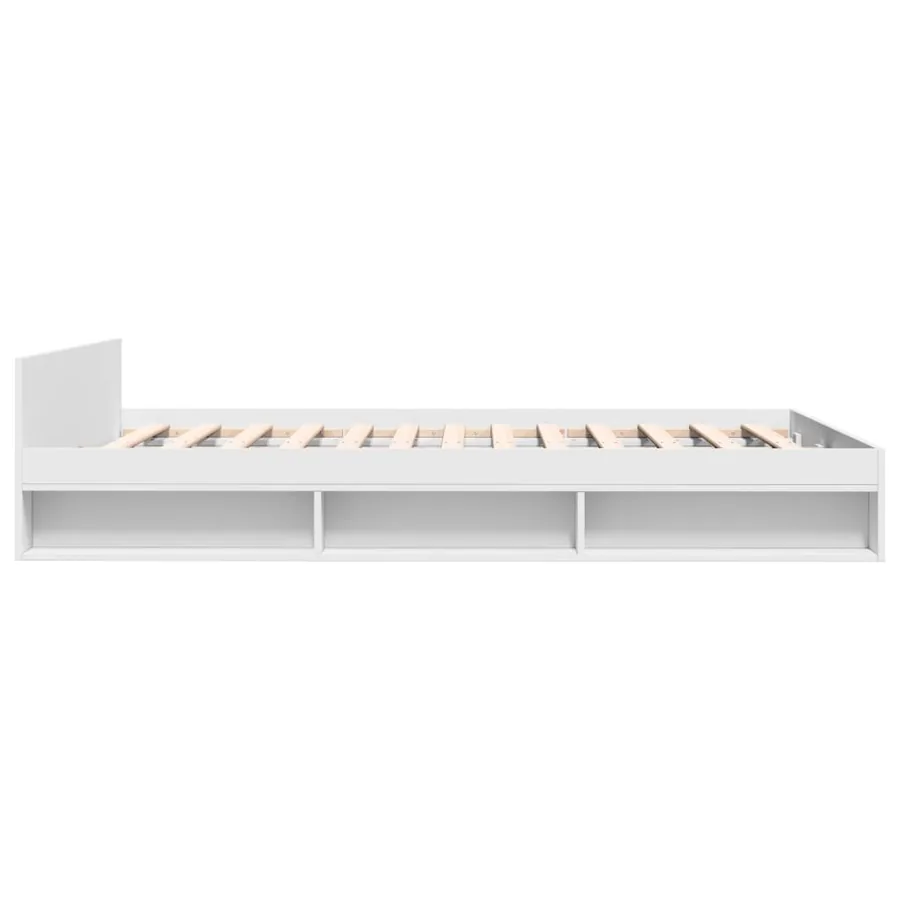 Cadre de lit avec tiroirs sans matelas blanc 120x200 cm - 5