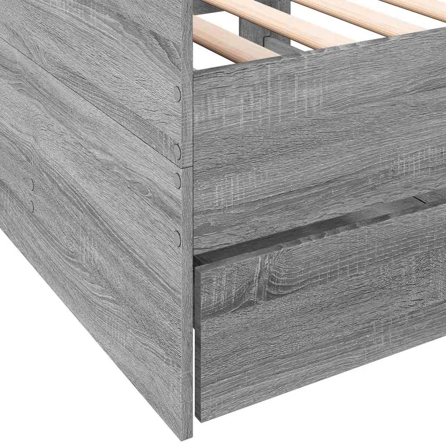Lit de jour avec tiroirs sans matelas sonoma gris 90x190 cm - 7