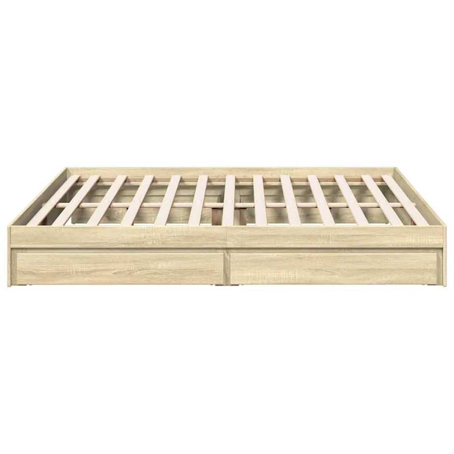 Cadre de lit avec tiroirs sans matelas chêne sonoma 180x200 cm - 5