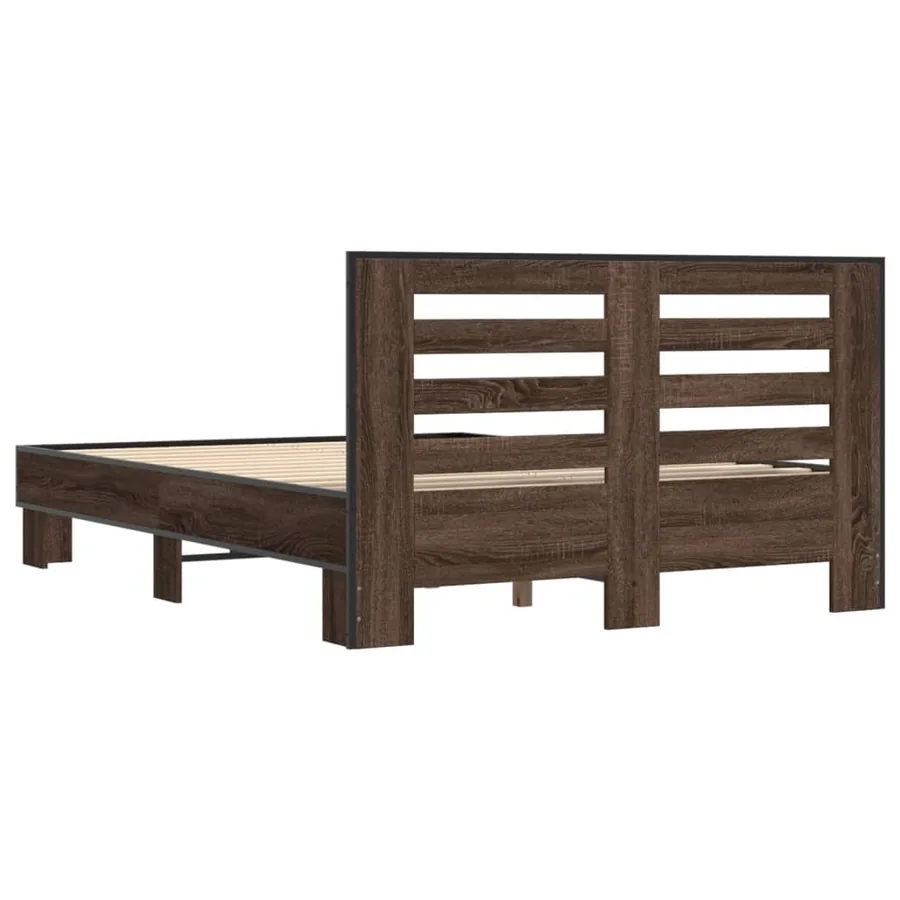 Cadre de lit sans matelas chêne marron 140x190 cm - 6