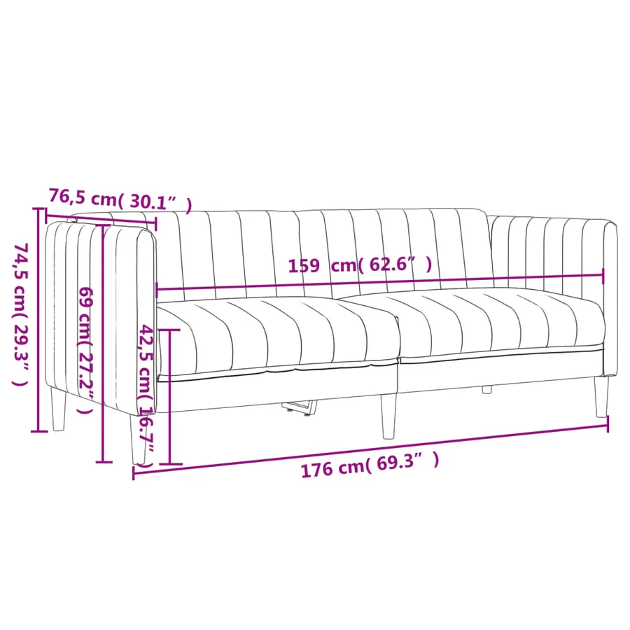 Ensemble de canapés 3 pcs crème tissu - 10