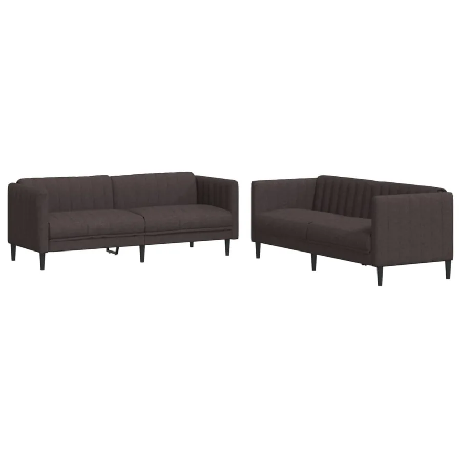 Ensemble de canapés 2 pcs marron foncé tissu - 2