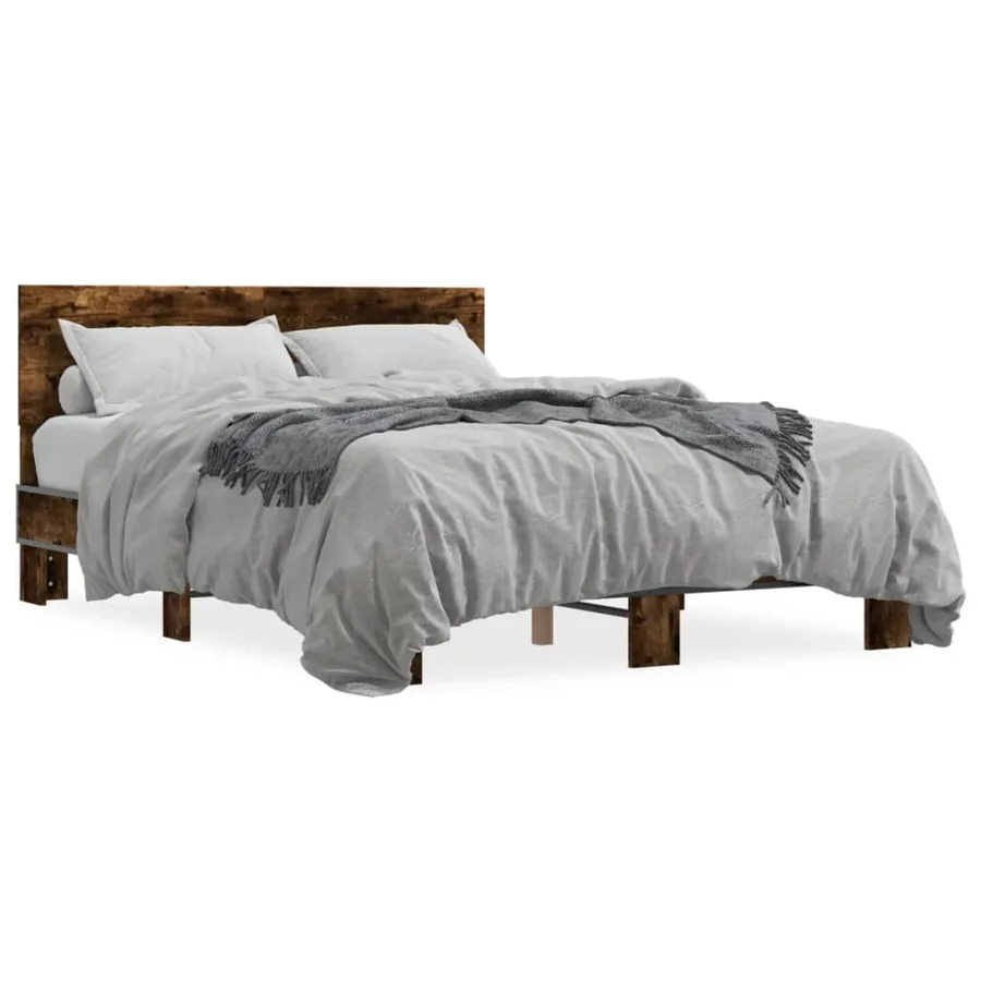 Cadre de lit sans matelas chêne fumé 120x190 cm - 2