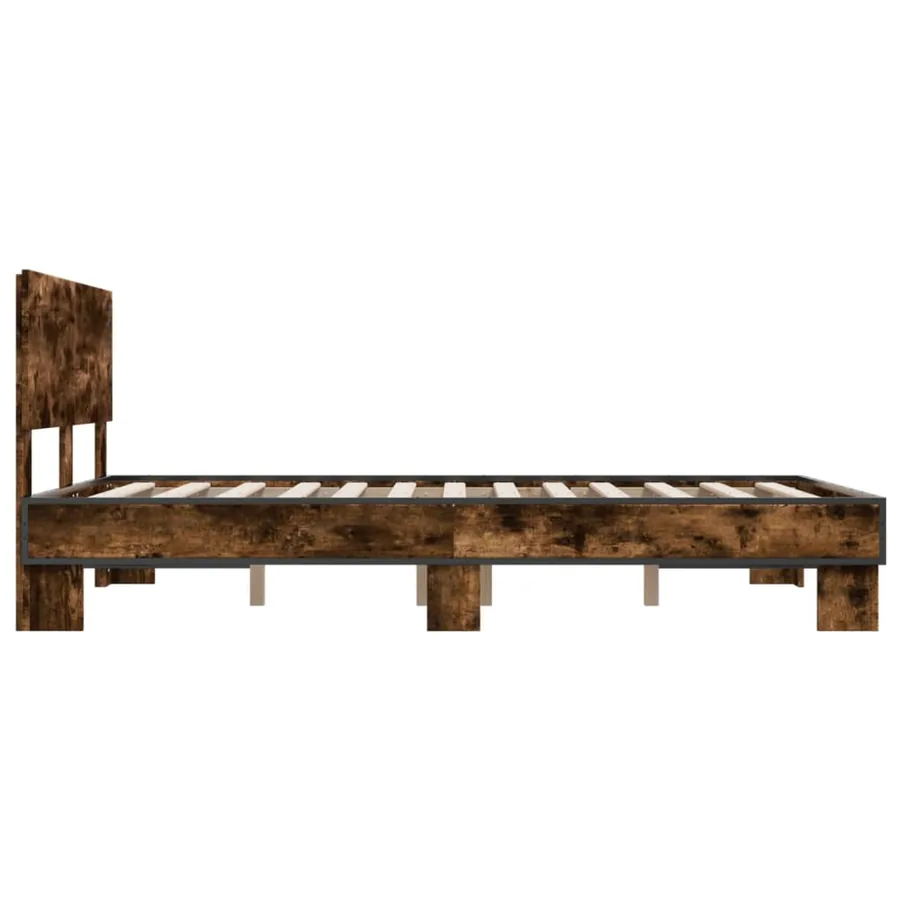 Cadre de lit sans matelas chêne fumé 120x190 cm - 5