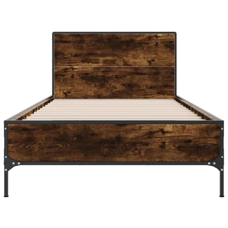 Cadre de lit sans matelas chêne fumé 100x200 cm - 4