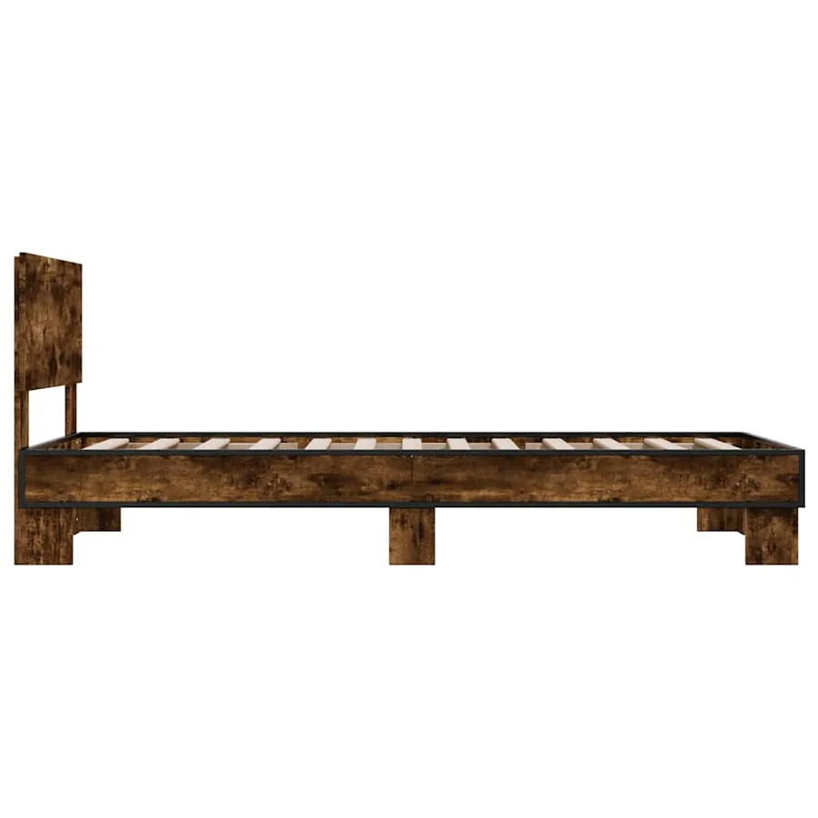 Cadre de lit sans matelas chêne fumé 75x190 cm - 5