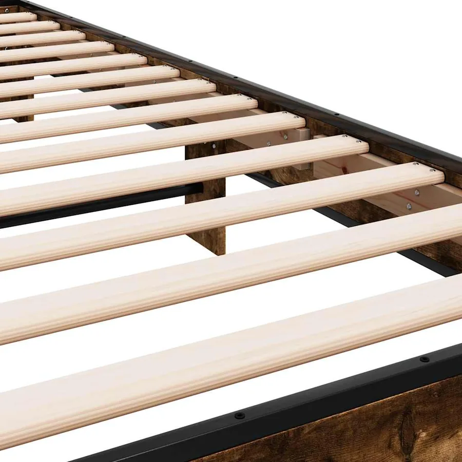 Cadre de lit sans matelas chêne fumé 75x190 cm - 7