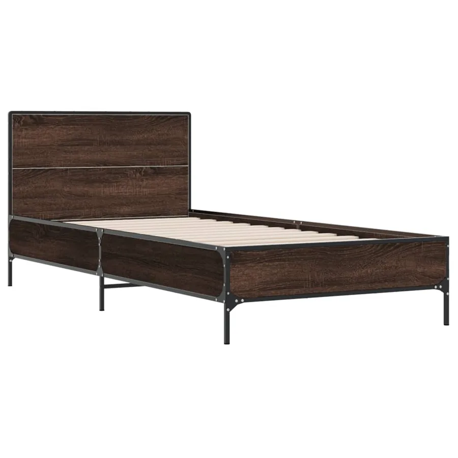 Cadre de lit sans matelas chêne marron 100x200 cm - 3