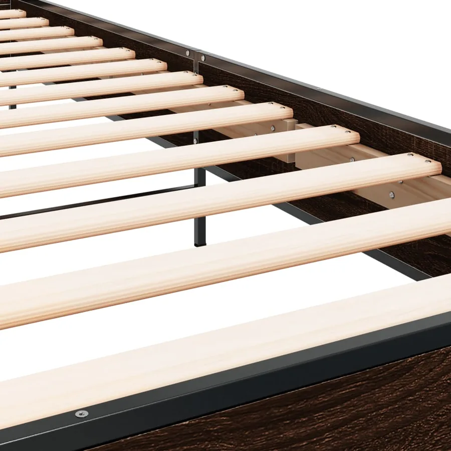 Cadre de lit sans matelas chêne marron 100x200 cm - 7