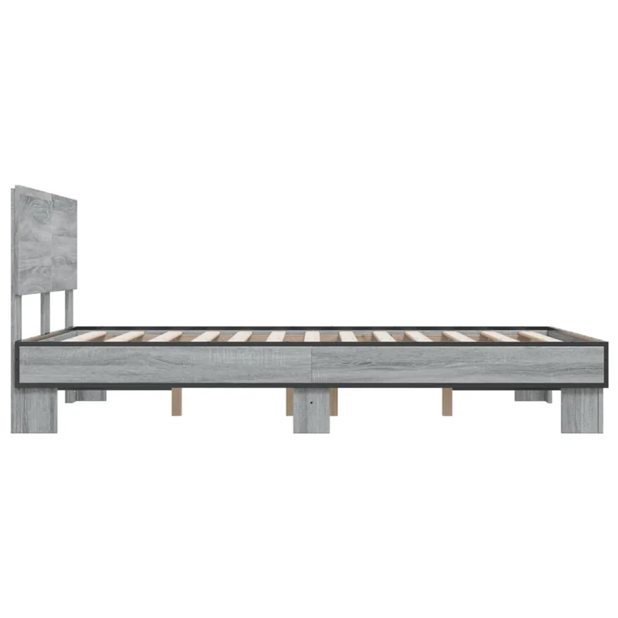 Cadre de lit sans matelas sonoma gris 135x190 cm - 5