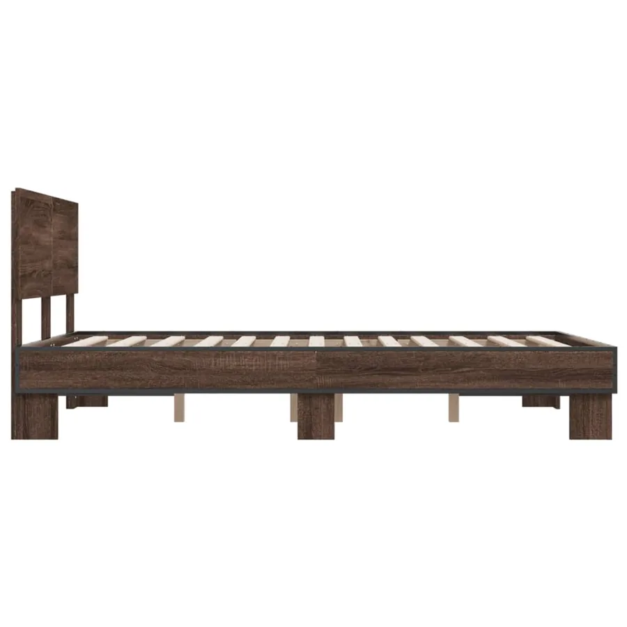Cadre de lit sans matelas chêne marron 140x200 cm - 5