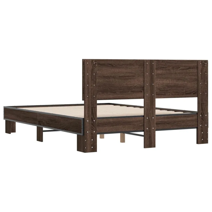 Cadre de lit sans matelas chêne marron 140x200 cm - 6
