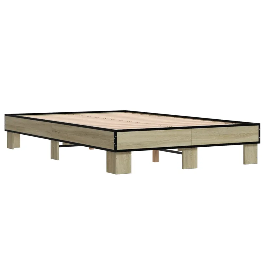 Cadre de lit sans matelas chêne sonoma 120x200 cm - 6