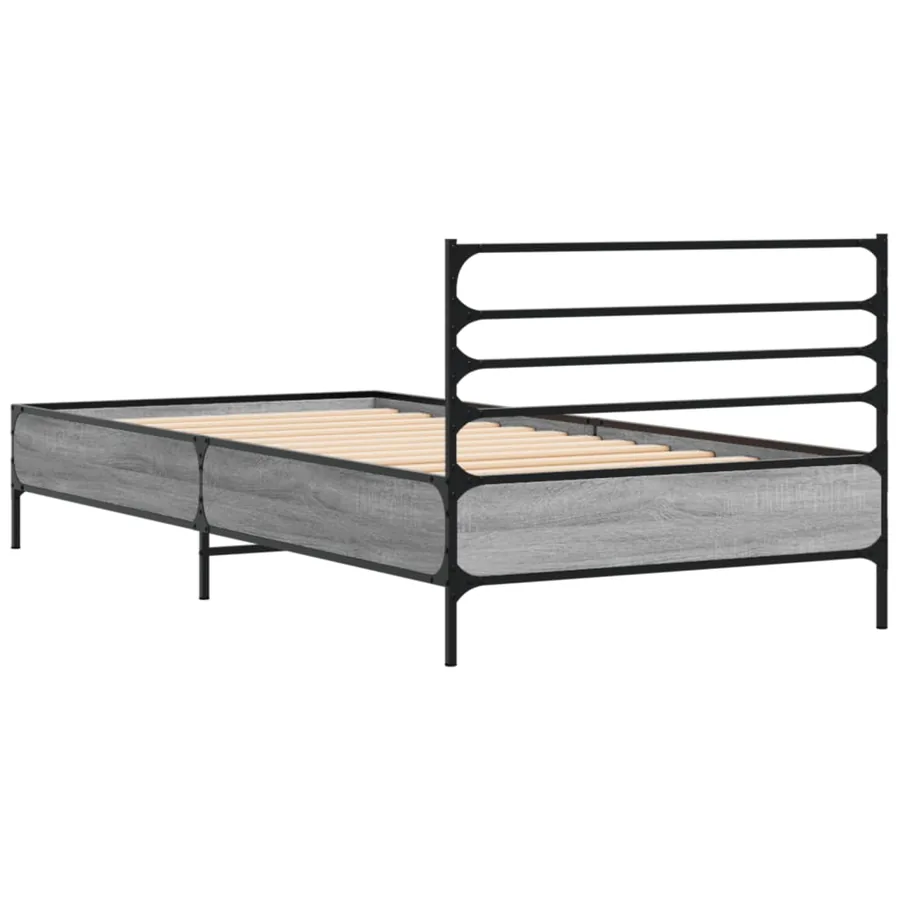 Cadre de lit sans matelas sonoma gris 90x200 cm - 6