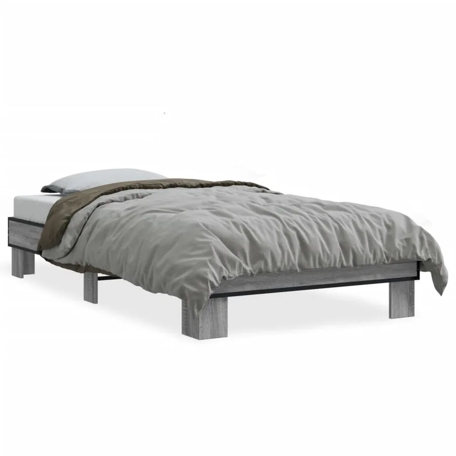 Cadre de lit sans matelas sonoma gris 90x200 cm - 2
